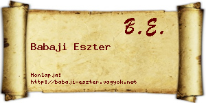 Babaji Eszter névjegykártya